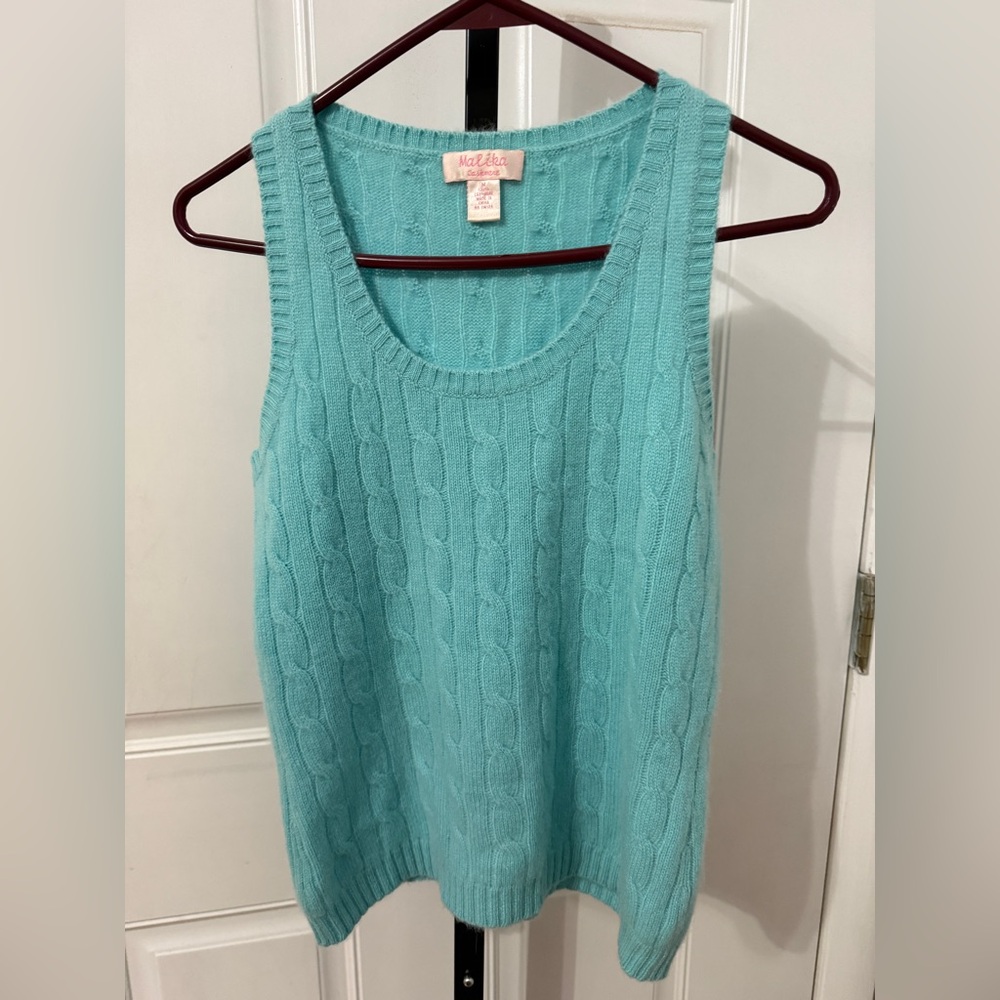 Malika Cashmere Sleeveless‎ Sweater Cropped